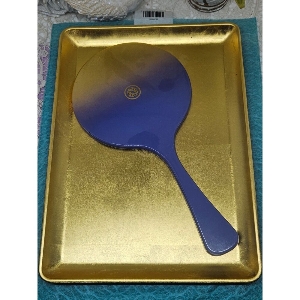 TATCHA GOLD LEAF TRAY WITH HAND HELD MIRROR
